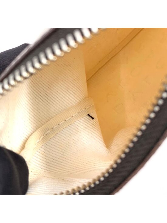 Bvlgari Logo Mania Leather Canvas Brown Shoulder Bag Silver display picture 1